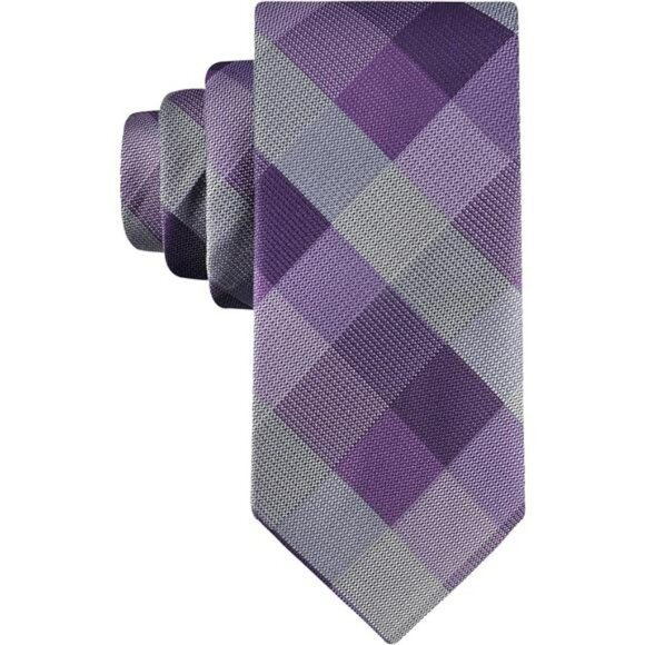 Mens Buffalo Check Necktie Self Tie Classic Plaid Dress Tie Formal Business - Picture 7 of 7